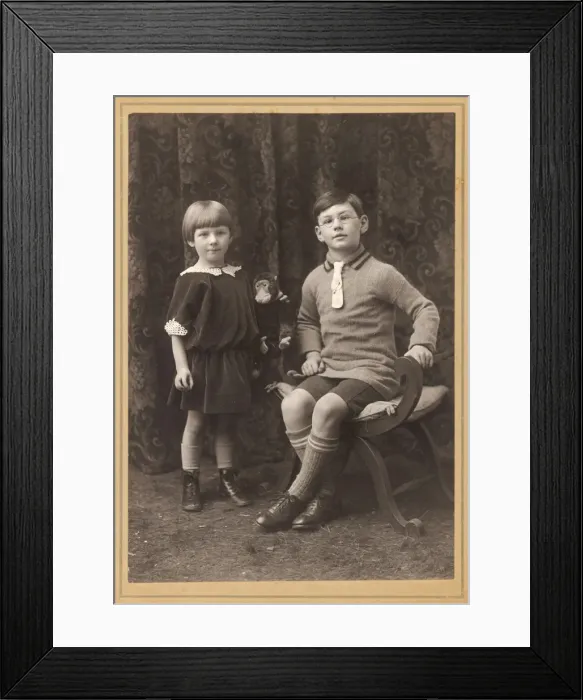 Framed Print : Brother & Sister 1924 Framed Print : Brother & Sister 1924