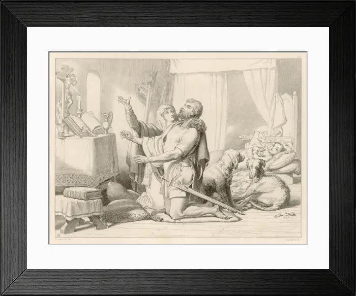 Framed Print : Hereward Learns to Pray Framed Print : Hereward Learns to Pray