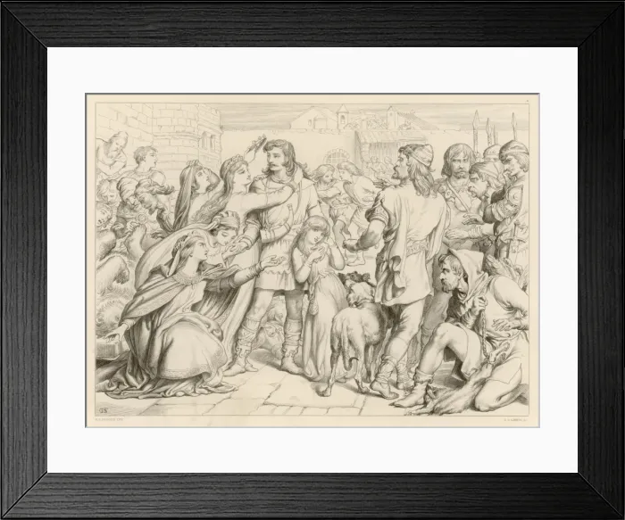 Framed Print : Alftruda Kisses Hereward Framed Print : Alftruda Kisses Hereward