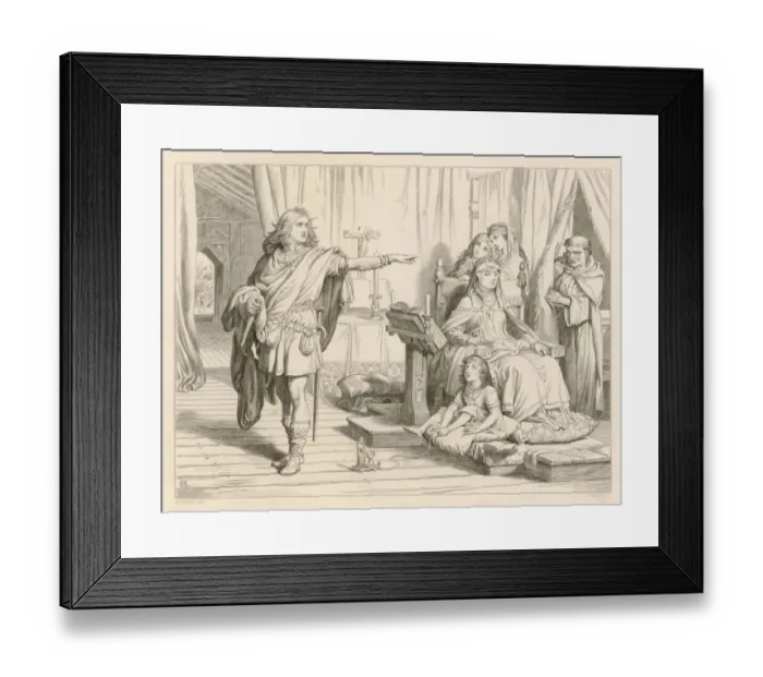 Framed Print : Hereward & his Mother Framed Print : Hereward & his Mother