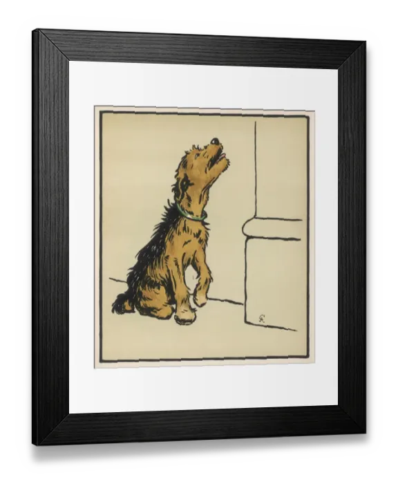 Framed Print : Dog with Green Collar Framed Print : Dog with Green Collar