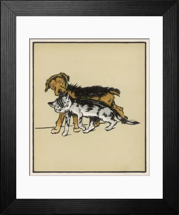 Framed Print : Dog and Cat Aldin Framed Print : Dog and Cat Aldin
