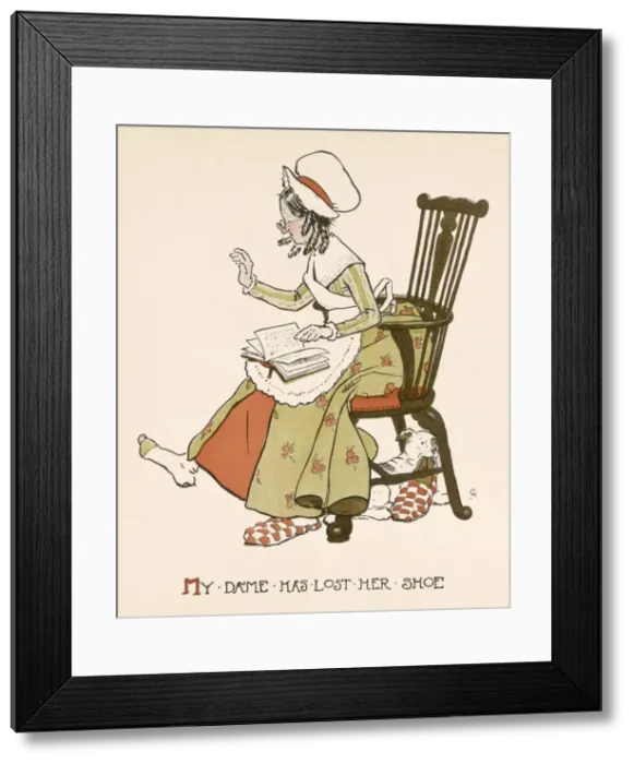 Framed Print : Old Lady Lost Shoe 1899 Framed Print : Old Lady Lost Shoe 1899
