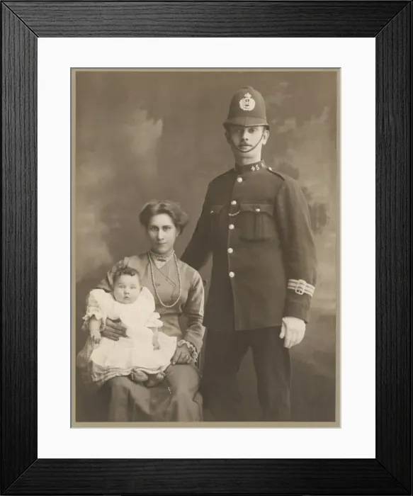 Framed Print : Policeman, Wife & Baby Framed Print : Policeman, Wife & Baby