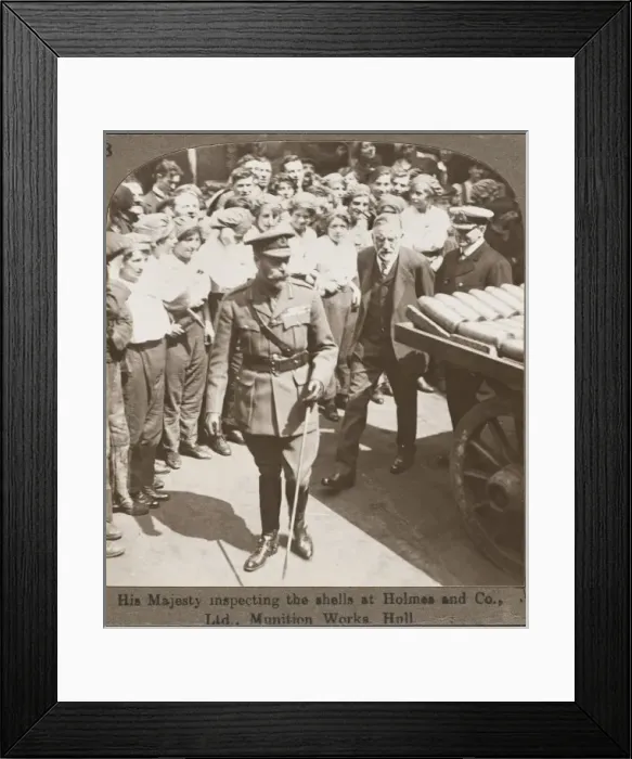 Framed Print : George V Inspects Shells Framed Print : George V Inspects Shells