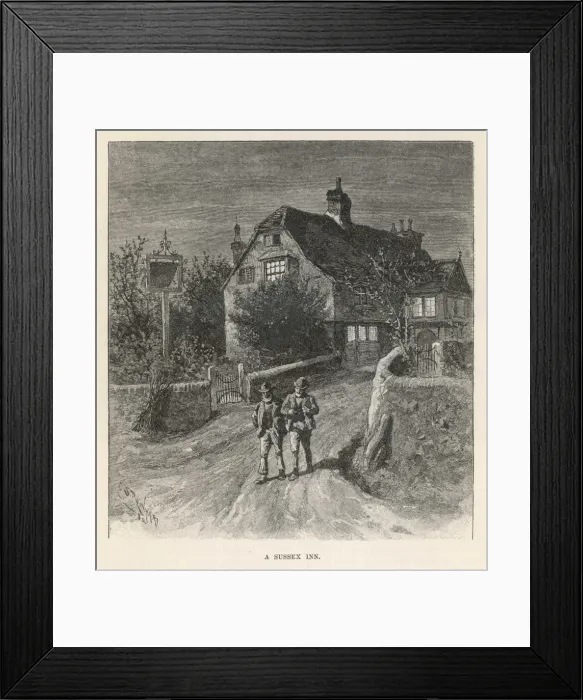 Framed Print : Country Pub / Sussex / 1883 Framed Print : Country Pub / Sussex / 1883