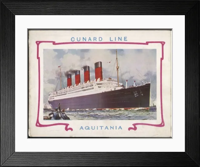 Framed Print : AQUITANIA. Passenger liner on the trans- Atlantic run Framed Print : AQUITANIA. Passenger liner on the trans- Atlantic run