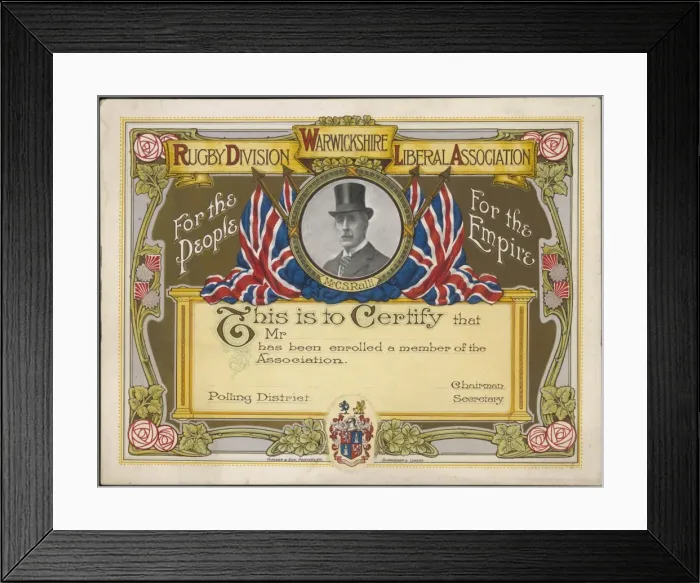 Framed Print : Liberal Certificate Framed Print : Liberal Certificate