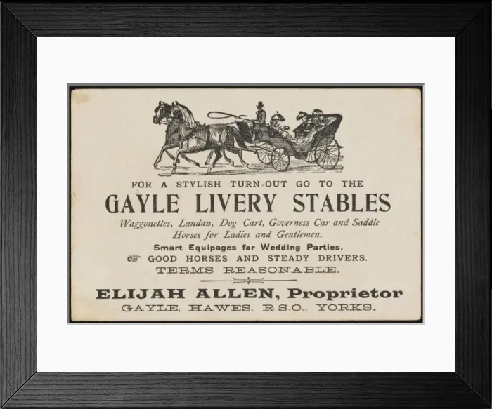 Framed Print : Livery Stable Card Framed Print : Livery Stable Card