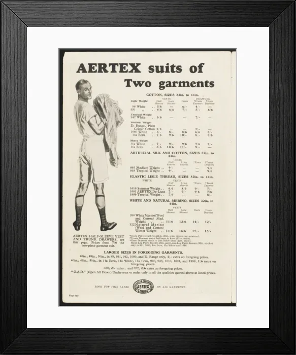 Framed Print : Aertex Price List - 1 Framed Print : Aertex Price List - 1