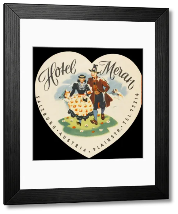 Framed Print : Austrian Hotel Label Framed Print : Austrian Hotel Label
