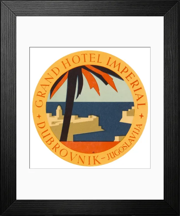 Framed Print : Hotel Label Dubrovnik Framed Print : Hotel Label Dubrovnik