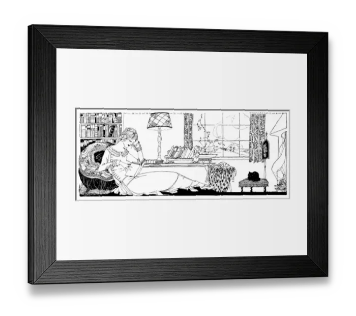Framed Print : She Reads on a Chaise Framed Print : She Reads on a Chaise