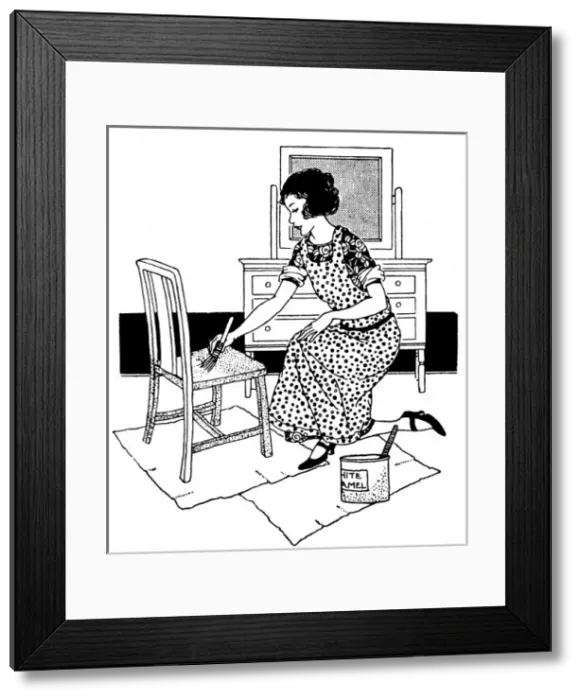 Framed Print : She Paints a Chair Framed Print : She Paints a Chair