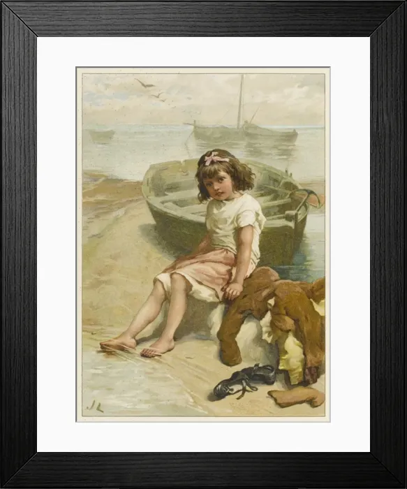Framed Print : Girl Paddling / J Lawson Framed Print : Girl Paddling / J Lawson
