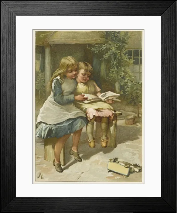Framed Print : Two Girls Reading Framed Print : Two Girls Reading