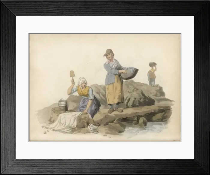 Framed Print : Pyne - Welsh Washerwomen Framed Print : Pyne - Welsh Washerwomen