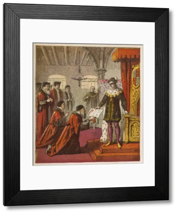Framed Print : Edward VI Grants Charter Framed Print : Edward VI Grants Charter