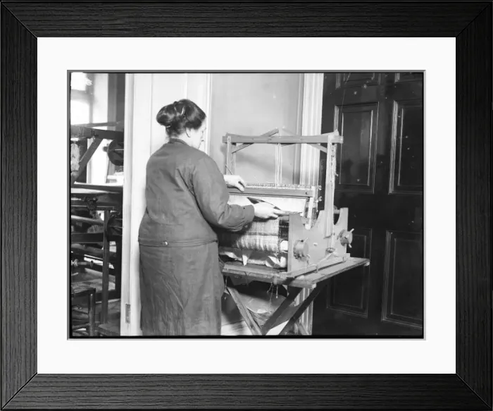 Framed Print : Weaving on a Hand Loom Framed Print : Weaving on a Hand Loom