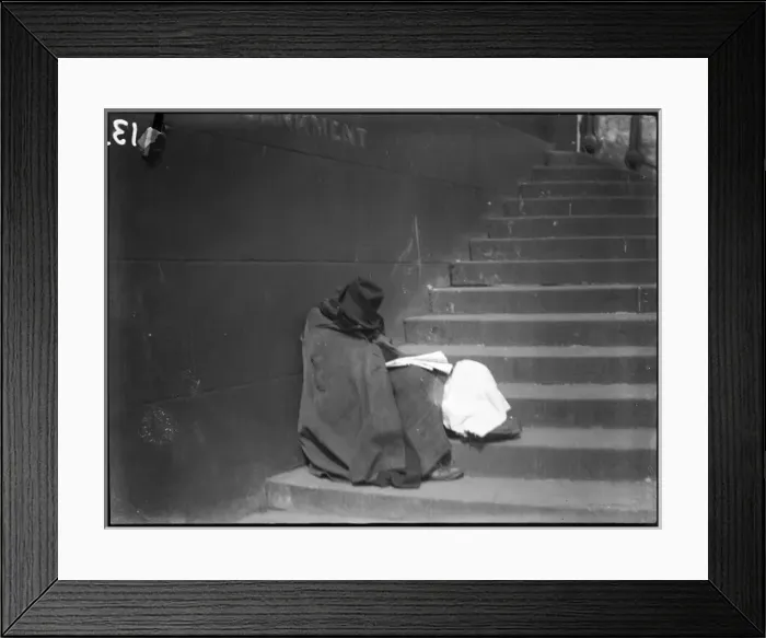 Framed Print : Beggar on Steps Framed Print : Beggar on Steps