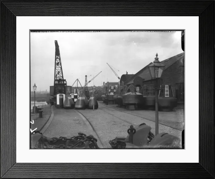 Framed Print : Life Buoys on Shore Framed Print : Life Buoys on Shore