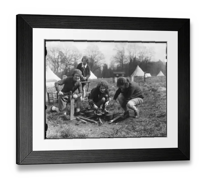 Framed Print : Girls Camping 1930S Framed Print : Girls Camping 1930S
