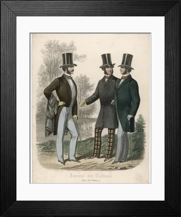 Framed Print : Fashionable Men 1857