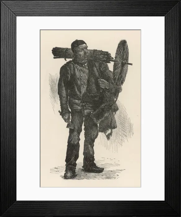 Framed Print : Climbing Chimney Sweep Framed Print : Climbing Chimney Sweep
