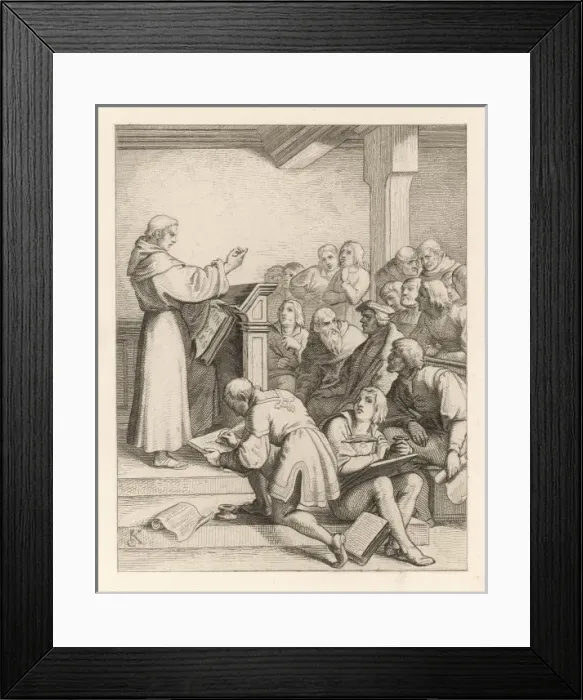 Framed Print : Luther Gives Lecture Framed Print : Luther Gives Lecture