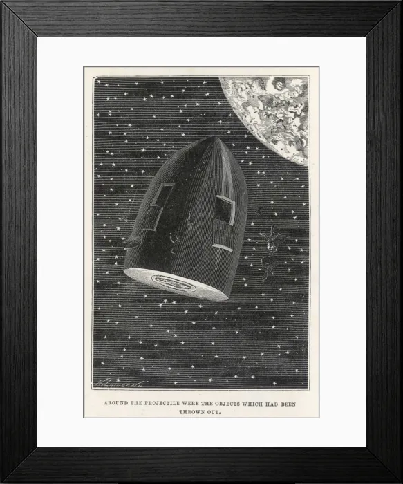 Framed Print : Verne / Earth to Moon Framed Print : Verne / Earth to Moon