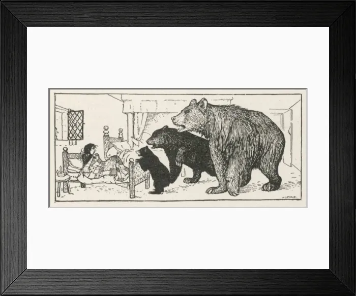 Framed Print : Goldilocks and the bears Framed Print : Goldilocks and the bears