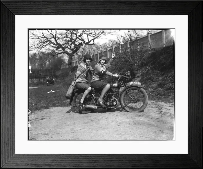 Framed Print : Female Motor Cyclists Framed Print : Female Motor Cyclists