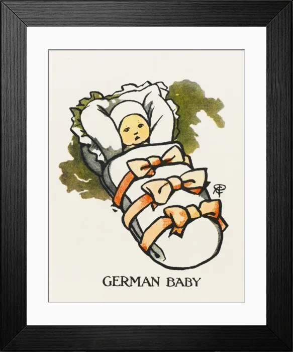 Framed Print : German Baby in Basket Framed Print : German Baby in Basket