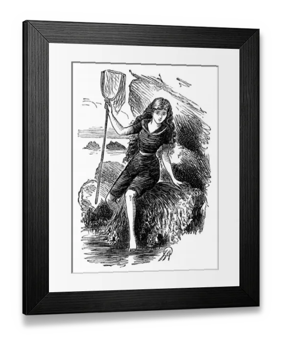 Framed Print : Girl Rock Pooling