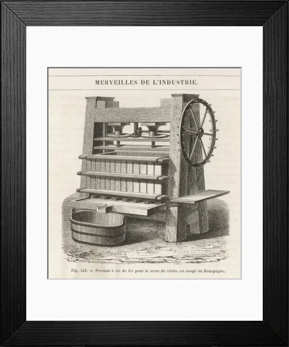 Framed Print : Wine Press, 1870S Framed Print : Wine Press, 1870S