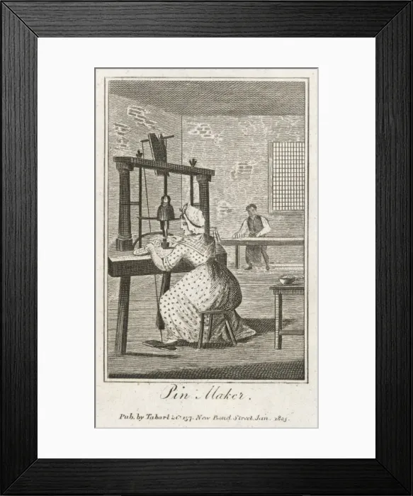 Framed Print : Pin Makers at Work 1805 Framed Print : Pin Makers at Work 1805