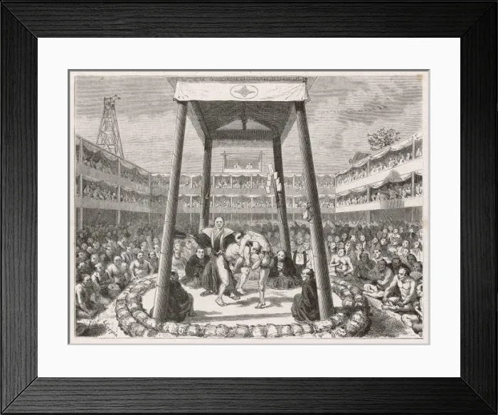 Framed Print : Japanese Wrestlers Framed Print : Japanese Wrestlers