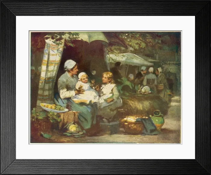 Framed Print : French Mother & Girls Framed Print : French Mother & Girls