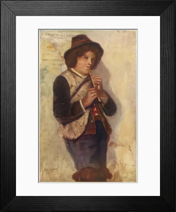 Framed Print : Italian Boy Piping Framed Print : Italian Boy Piping