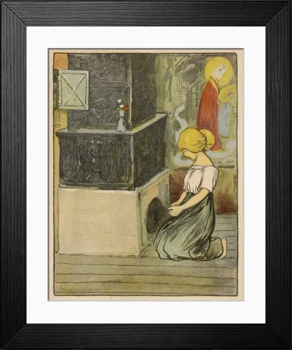 Framed Print : Goose Girl Prays Framed Print : Goose Girl Prays