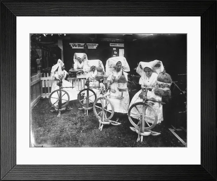 Framed Print : German Women Spinning Framed Print : German Women Spinning