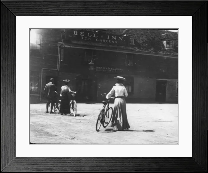 Framed Print : Cycling to the Bell Inn Framed Print : Cycling to the Bell Inn