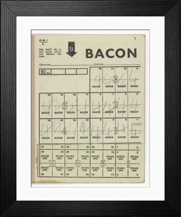 Framed Print : Bacon Ration Coupons Framed Print : Bacon Ration Coupons