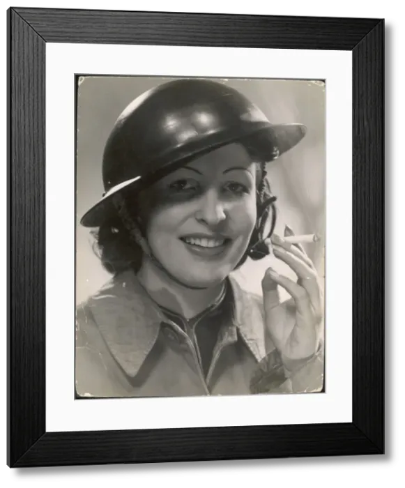 Framed Print : Woman Soldier Smoking Framed Print : Woman Soldier Smoking