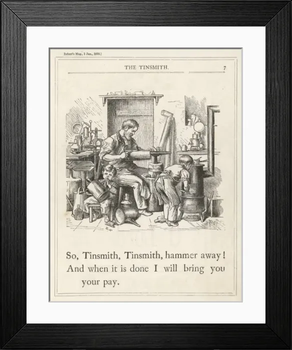 Framed Print : Tinsmith in Workshop Framed Print : Tinsmith in Workshop