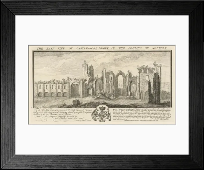 Framed Print : Castle Acre Priory 1738 Framed Print : Castle Acre Priory 1738