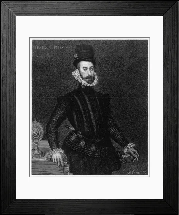 Framed Print : Hernando Cortes / 1884 Eng Framed Print : Hernando Cortes / 1884 Eng