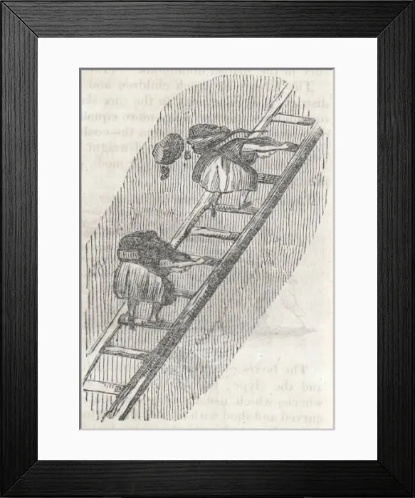 Framed Print : Girls on Ladders Framed Print : Girls on Ladders