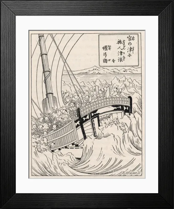 Framed Print : Tidal Wave, Japan Framed Print : Tidal Wave, Japan