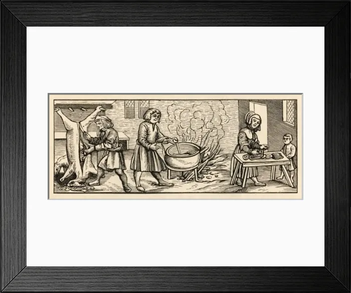Framed Print : 16th Century Kitchen Framed Print : 16th Century Kitchen